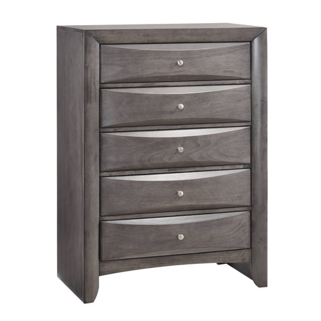 Emily Chest Grey 5Drawer (Sturdy) - Tampa Furniture Outlet