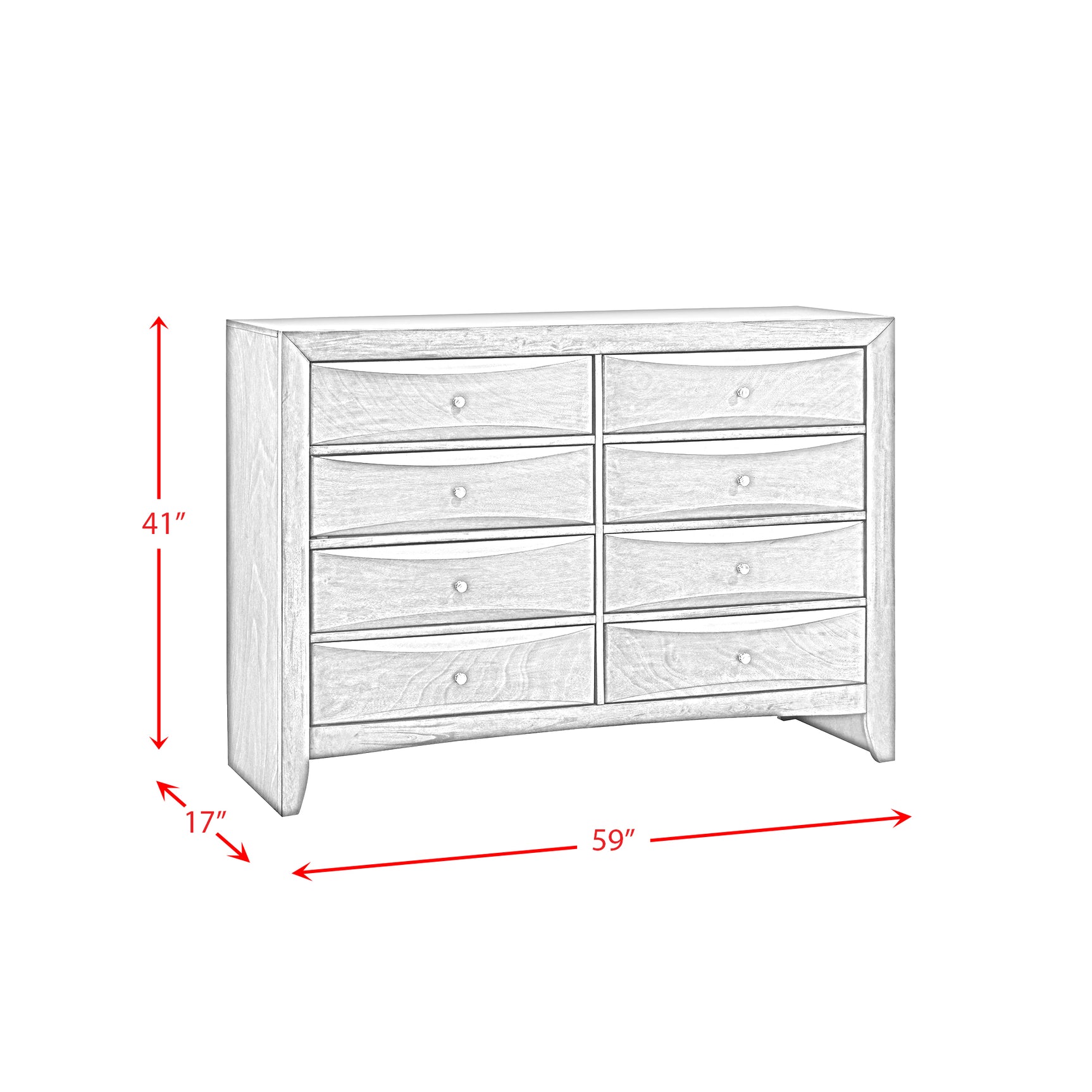 Emily Dresser Grey (Sturdy) - Tampa Furniture Outlet