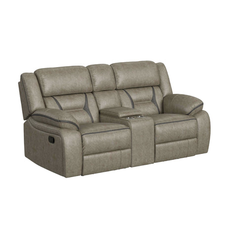 Engage Motion Loveseat with Console in Corral Grey - Tampa Furniture Outlet
