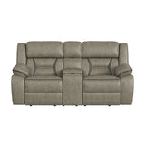 Engage Motion Loveseat with Console in Corral Grey - Tampa Furniture Outlet