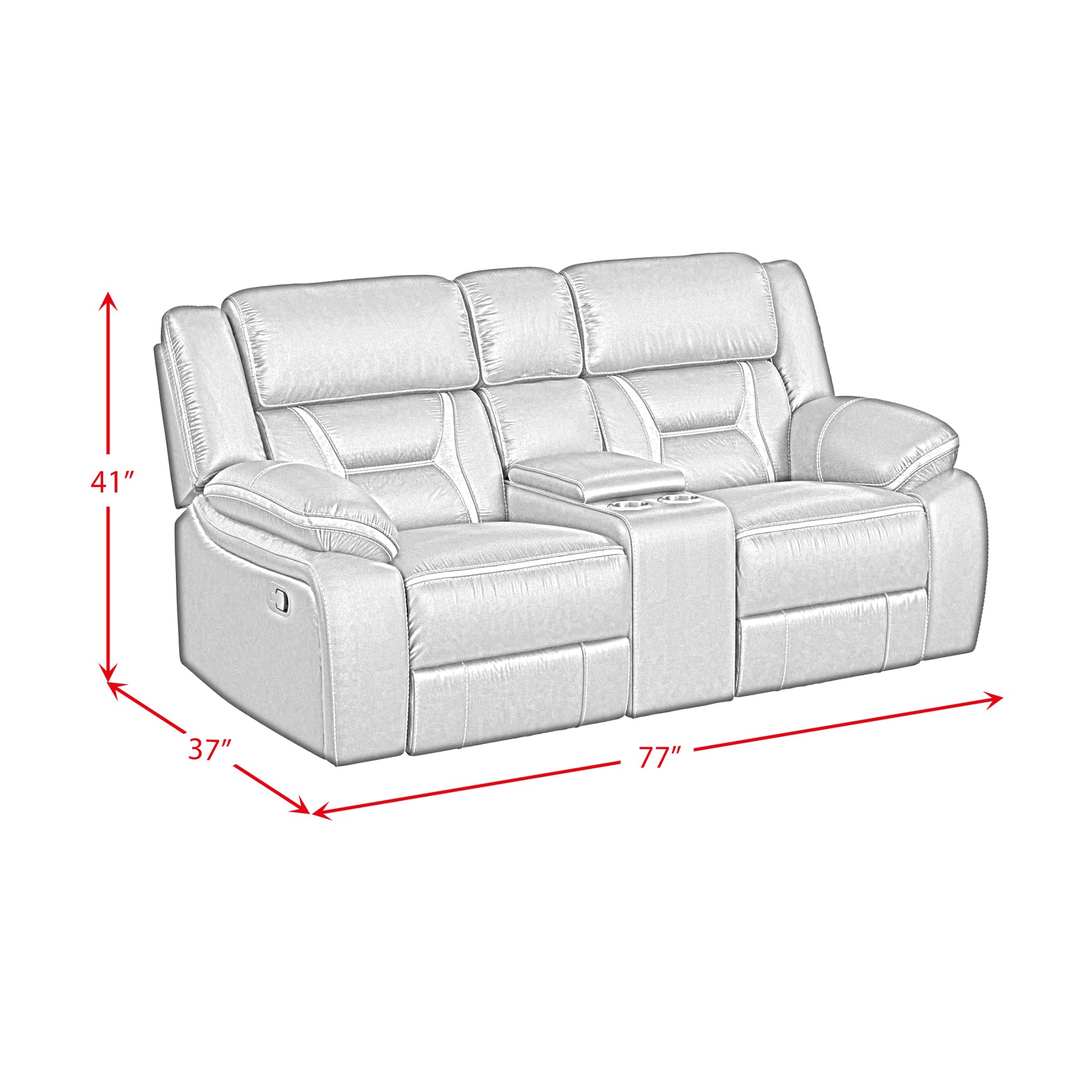 Engage Motion Loveseat with Console in Corral Grey - Tampa Furniture Outlet