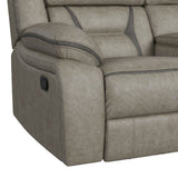 Engage Motion Loveseat with Console in Corral Grey - Tampa Furniture Outlet