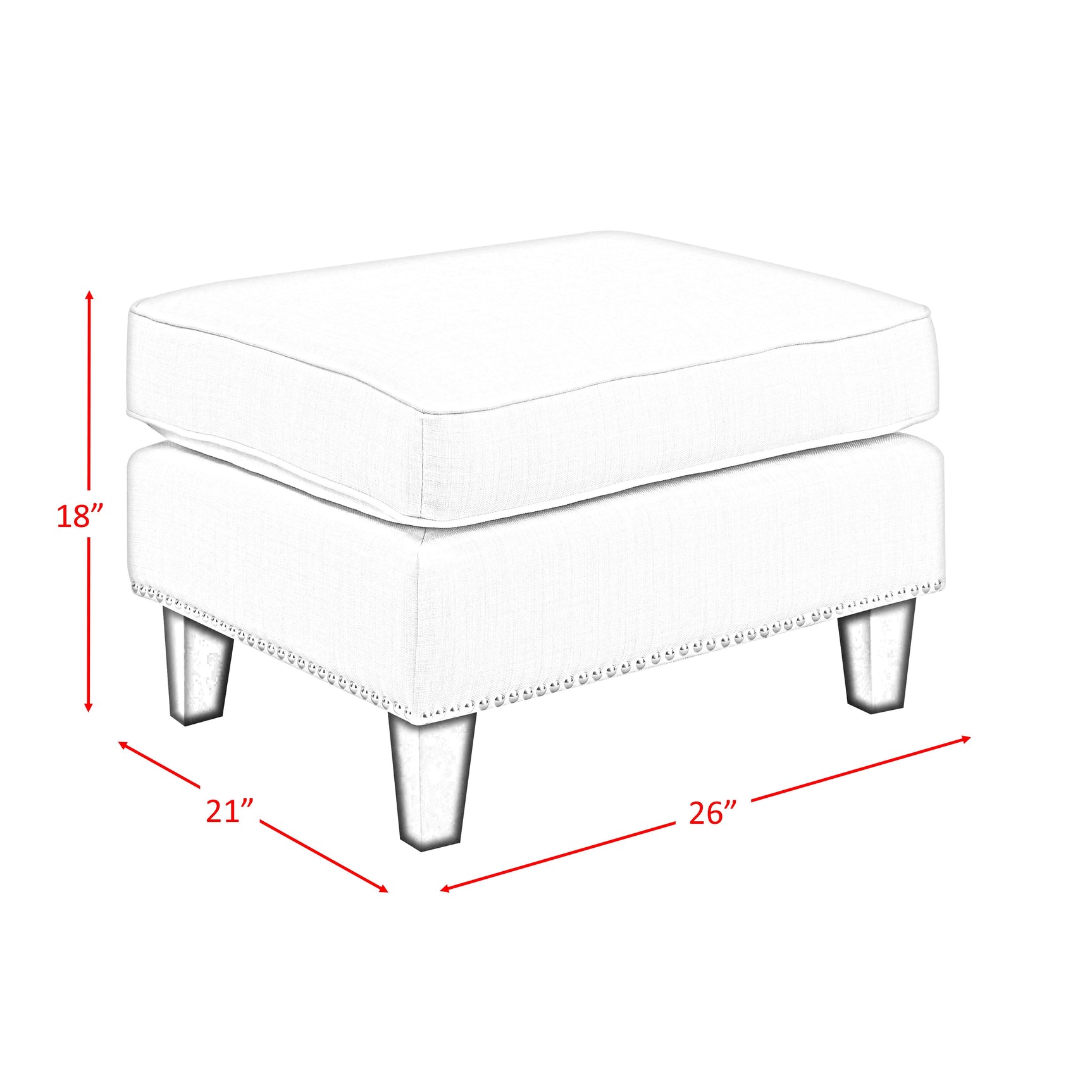 Erica 497 Ottoman W/Chrome Nail Heirloom Berry (ISTA 3) - Tampa Furniture Outlet