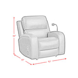 Euphora P3 Power Glider Recliner W/Heat & Massage, Music, Ipad holder W/wireless charger and USBC in Aline Black - Tampa Furniture Outlet