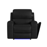 Euphora P3 Power Glider Recliner W/Heat & Massage, Music, Ipad holder W/wireless charger and USBC in Aline Black - Tampa Furniture Outlet