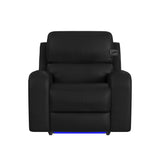 Euphora P3 Power Glider Recliner W/Heat & Massage, Music, Ipad holder W/wireless charger and USBC in Aline Black - Tampa Furniture Outlet