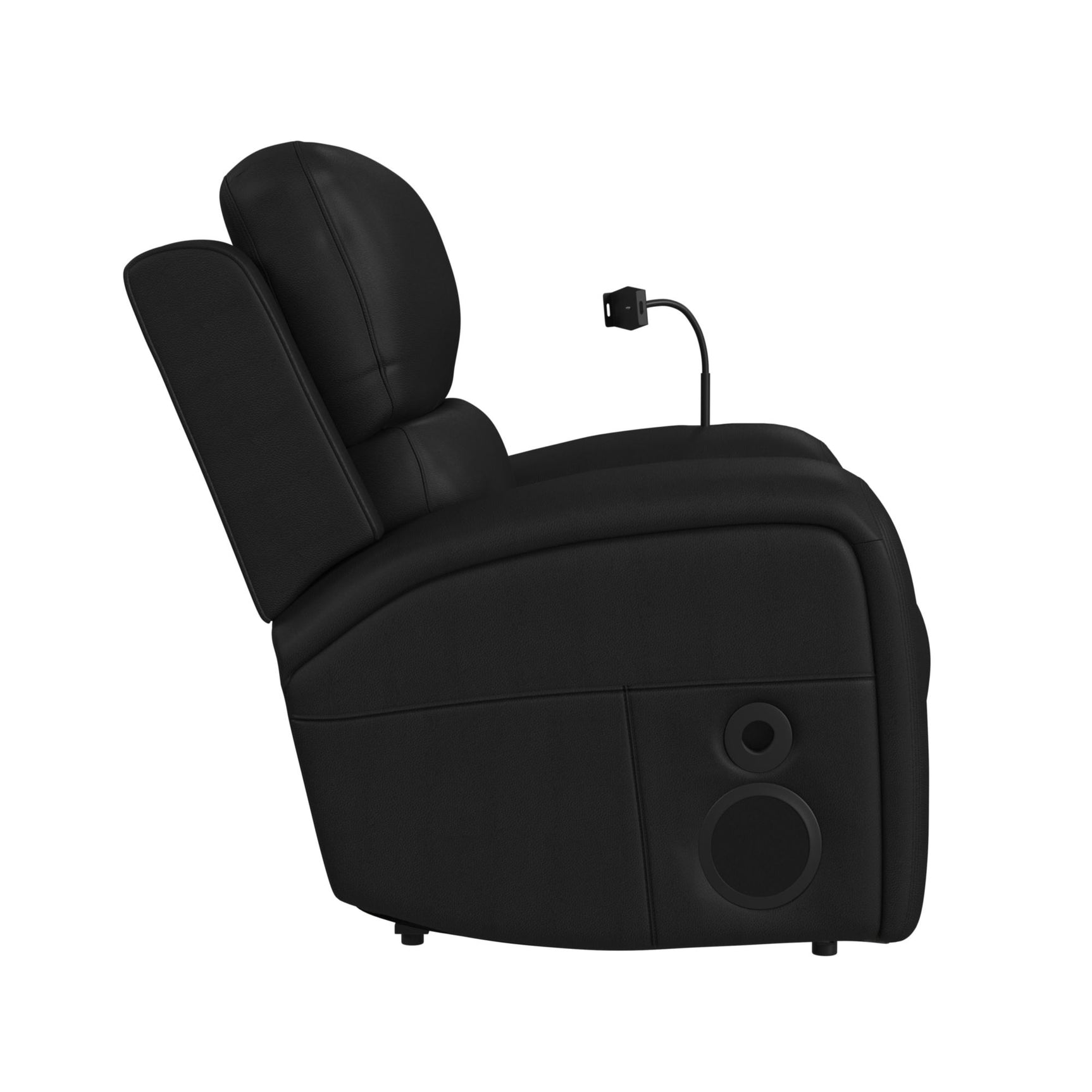 Euphora P3 Power Glider Recliner W/Heat & Massage, Music, Ipad holder W/wireless charger and USBC in Aline Black - Tampa Furniture Outlet