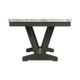 Everdeen Dining Table w/ White Faux Marble Top in Charcoal
