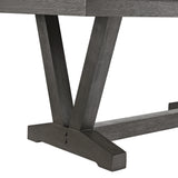 Everdeen Dining Table w/ White Faux Marble Top in Charcoal