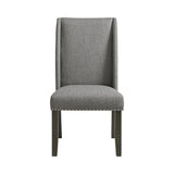 Everdeen Side Chair w/ Grey Fabric and Nail Heads in Charcoal (2 Per Carton)