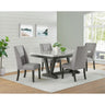 Everdeen Dining Table w/ White Faux Marble Top in Charcoal – SKU D-4930-7-DT | Elements