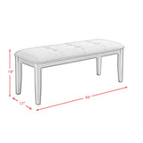 Everdeen Bench w/ Grey Fabric and Nail Heads in Charcoal - Tampa Furniture Outlet