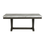 Everdeen Dining Table w/ White Faux Marble Top in Charcoal - Tampa Furniture Outlet