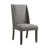 Everdeen Side Chair w/ Grey Fabric and Nail Heads in Charcoal (2 Per Carton) - Tampa Furniture Outlet