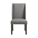 Everdeen Side Chair w/ Grey Fabric and Nail Heads in Charcoal (2 Per Carton) - Tampa Furniture Outlet
