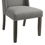 Everdeen Side Chair w/ Grey Fabric and Nail Heads in Charcoal (2 Per Carton) - Tampa Furniture Outlet