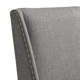 Everdeen Side Chair w/ Grey Fabric and Nail Heads in Charcoal (2 Per Carton) - Tampa Furniture Outlet