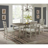 Farmington Ladder Back Dining Side Chair with Light Beige Fabric in Washed Stone (2 Per Carton) – SKU D-9890-7-SC | Elements
