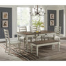 Farmington Storage Dining Bench in Medium Brown and Washed Stone – SKU D-9890-7-BN | Elements