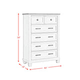 Farmington 5-Drawer Chest in Medium Brown and Washed Stone - Tampa Furniture Outlet