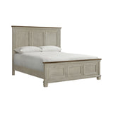 Farmington King Panel Bed in Medium Brown and Washed Stone