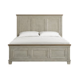 Farmington King Panel Bed in Medium Brown and Washed Stone