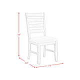 Farmington Ladder Back Dining Side Chair with Light Beige Fabric in Washed Stone (2 Per Carton) - Tampa Furniture Outlet