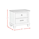 Farmington 2-Drawer Nightstand with USB in Medium Brown and Washed Stone - Tampa Furniture Outlet