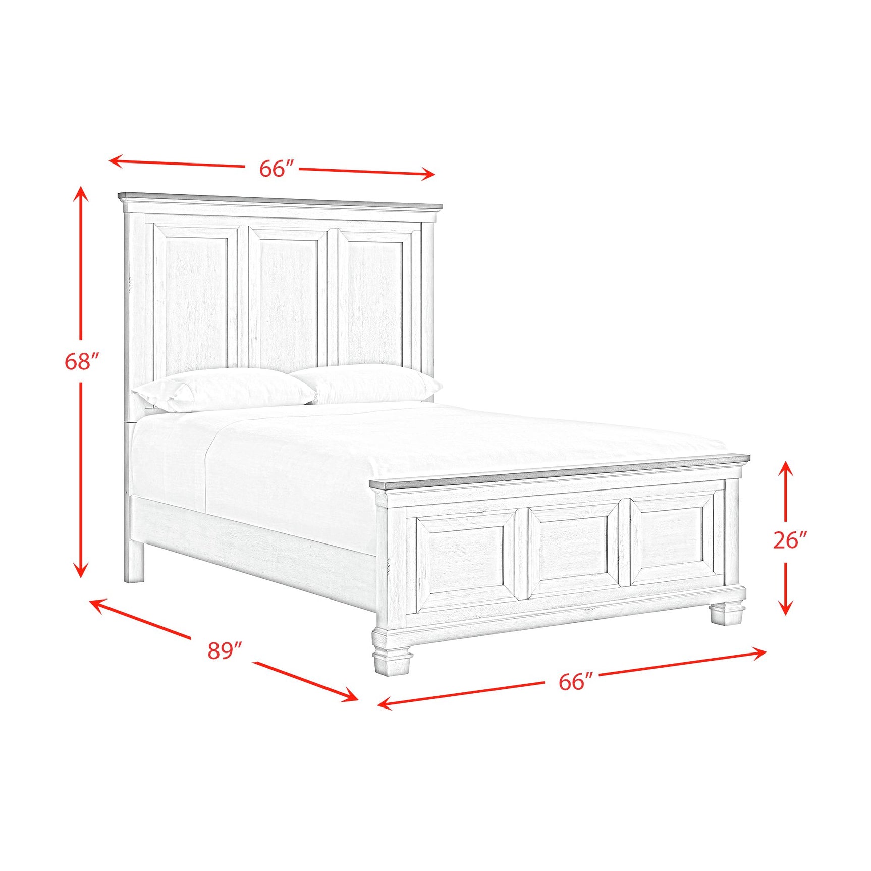 Farmington Queen Panel Bed in Medium Brown and Washed Stone - Tampa Furniture Outlet