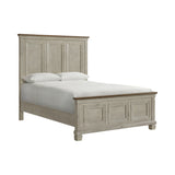 Farmington Queen Panel Bed in Medium Brown and Washed Stone