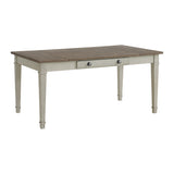 Farmington Rectangular Dining Table in Medium Brown and Washed Stone - Tampa Furniture Outlet