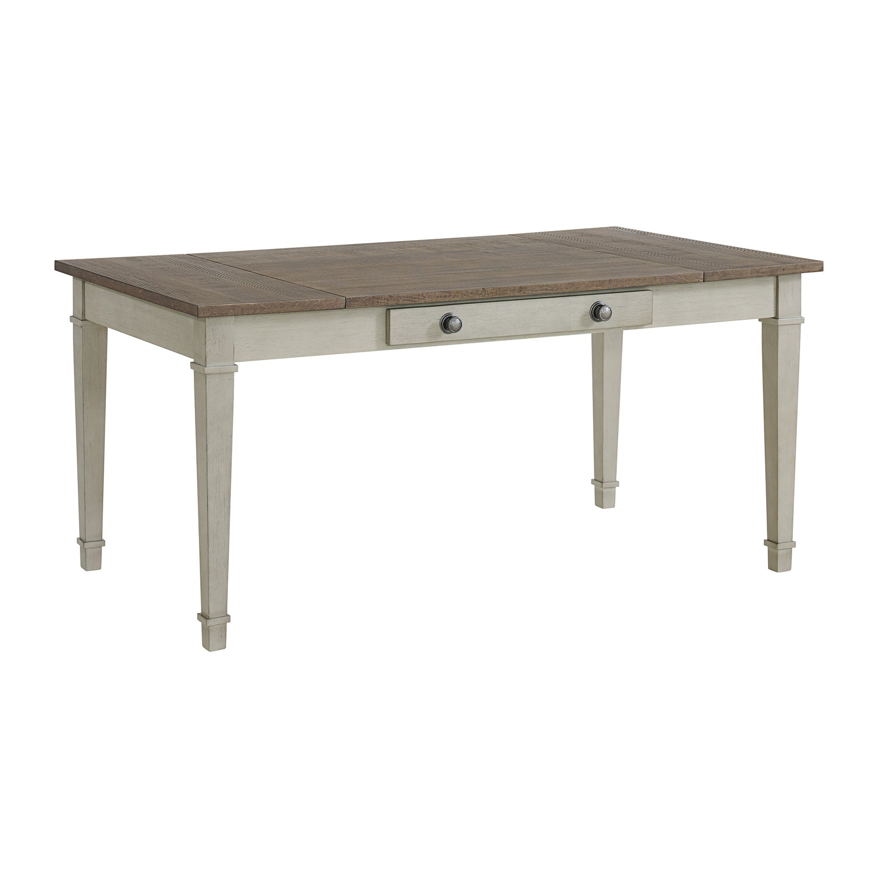 Farmington Rectangular Dining Table in Medium Brown and Washed Stone - Tampa Furniture Outlet