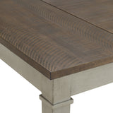 Farmington Storage Dining Bench in Medium Brown and Washed Stone - Tampa Furniture Outlet