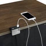 Farmington 2-Drawer Nightstand with USB in Medium Brown and Washed Stone - Tampa Furniture Outlet
