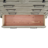 Farmington 5-Drawer Chest in Medium Brown and Washed Stone - Tampa Furniture Outlet