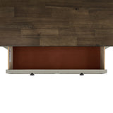 Farmington 5-Drawer Chest in Medium Brown and Washed Stone - Tampa Furniture Outlet