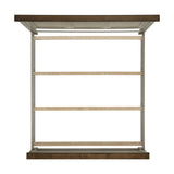 Farmington King Panel Bed in Medium Brown and Washed Stone - Tampa Furniture Outlet