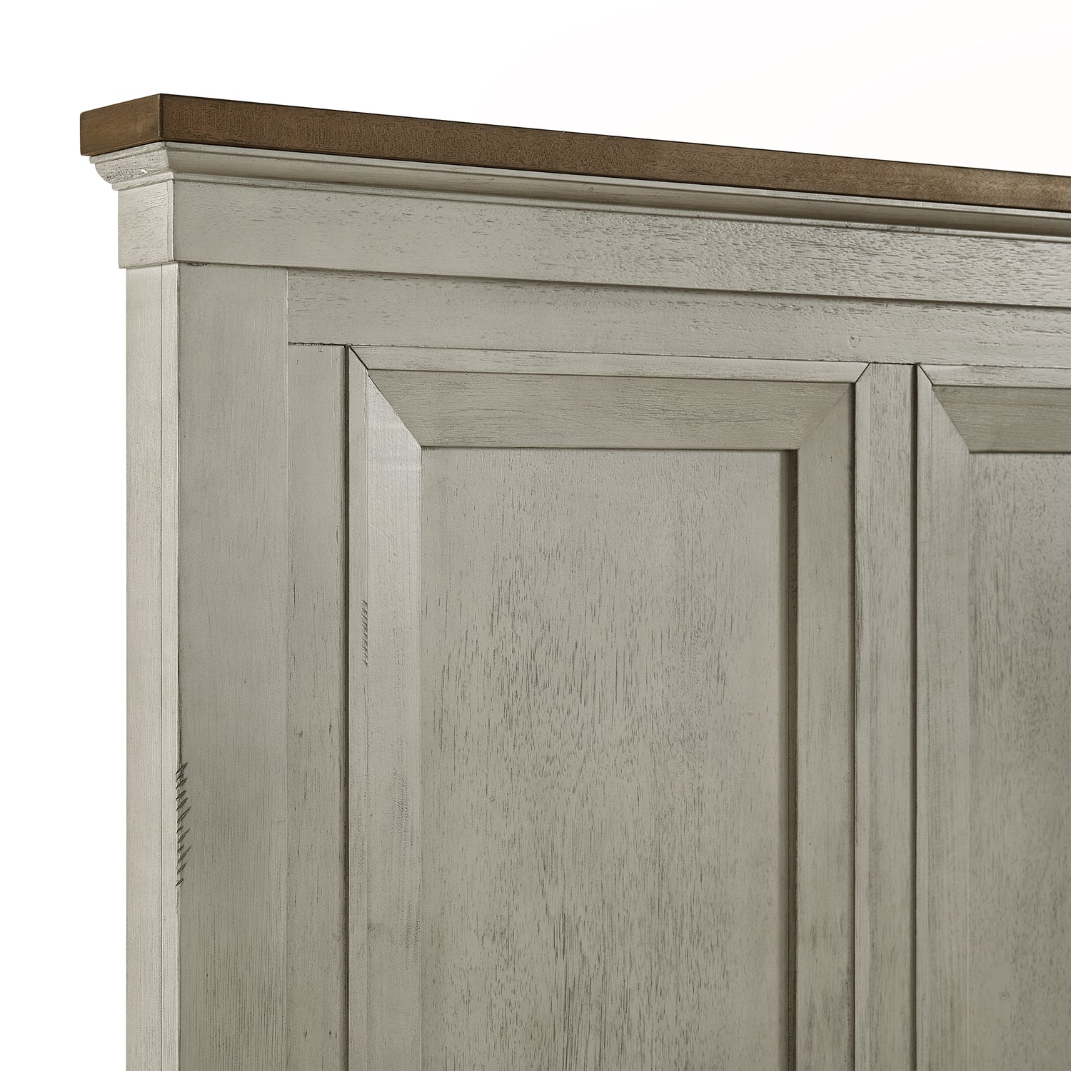 Farmington King Panel Bed in Medium Brown and Washed Stone - Tampa Furniture Outlet