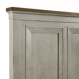 Farmington King Panel Bed in Medium Brown and Washed Stone - Tampa Furniture Outlet