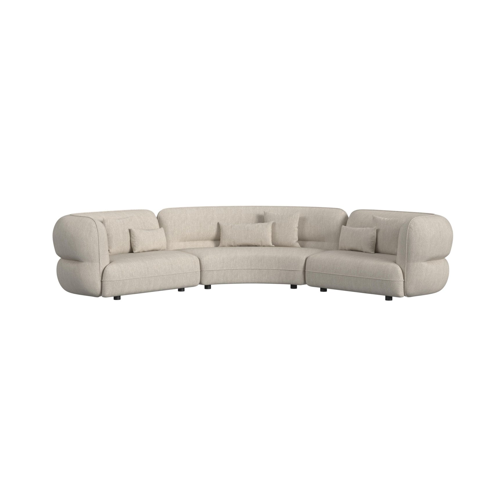 Four Seasons Sectional Set in Woolen Camel with 6 Pillows