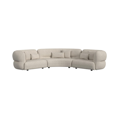 Four Seasons Sectional Set in Woolen Camel with 6 Pillows