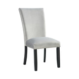 Francesca Rectangular Dining Grey Velvet Side Chair W/ Nailhead Trim (2 Per Pack)