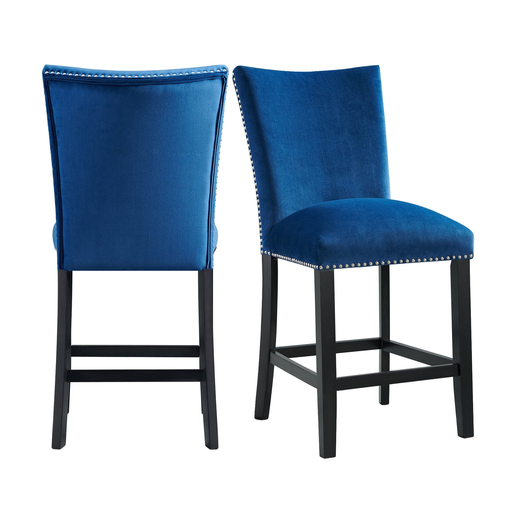 Francesca Counter Dining Blue Counter Velvet Side Chair (2 Per Pack) - Tampa Furniture Outlet