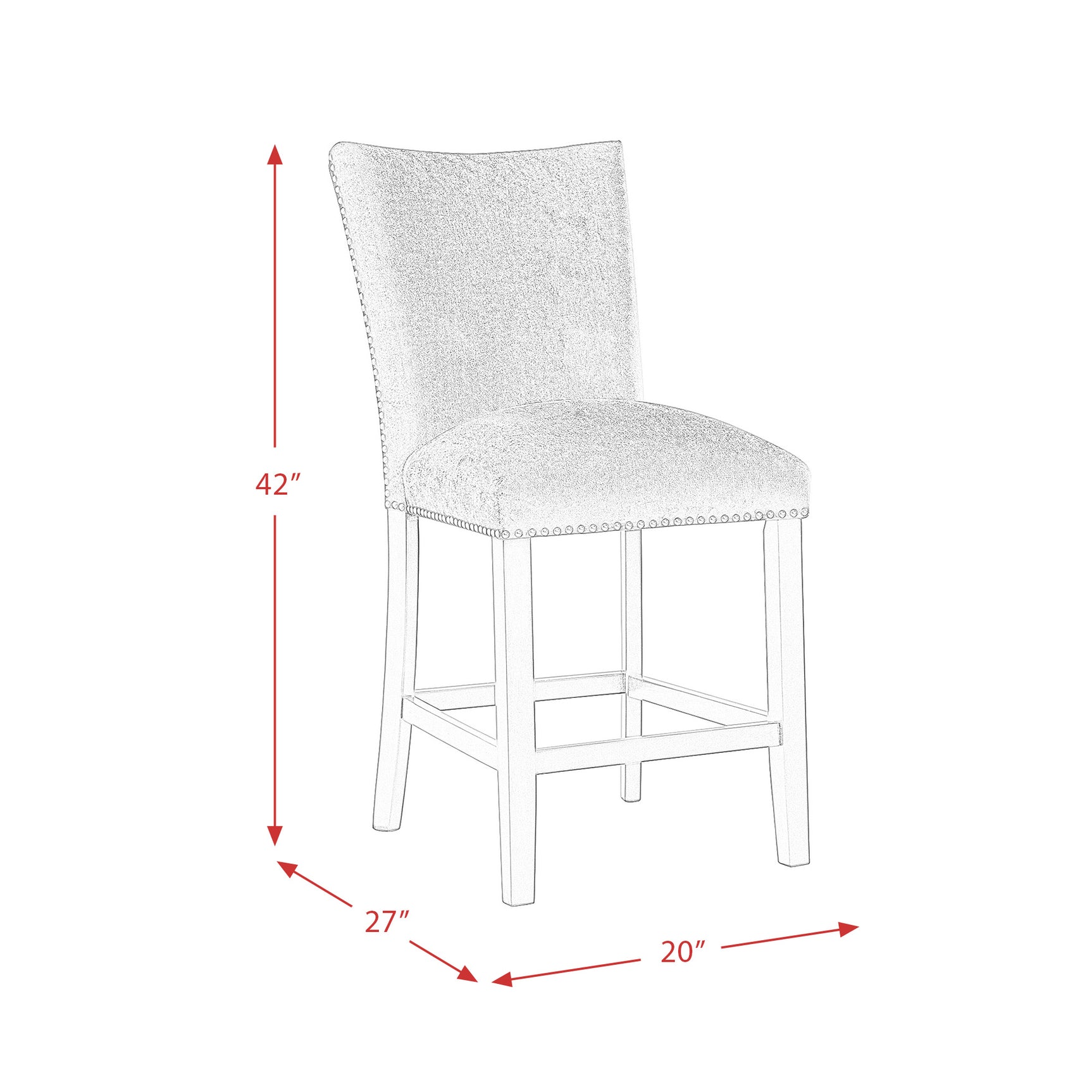 Francesca Counter Dining Gray Counter Velvet Side Chair (2 Per Pack) - Tampa Furniture Outlet