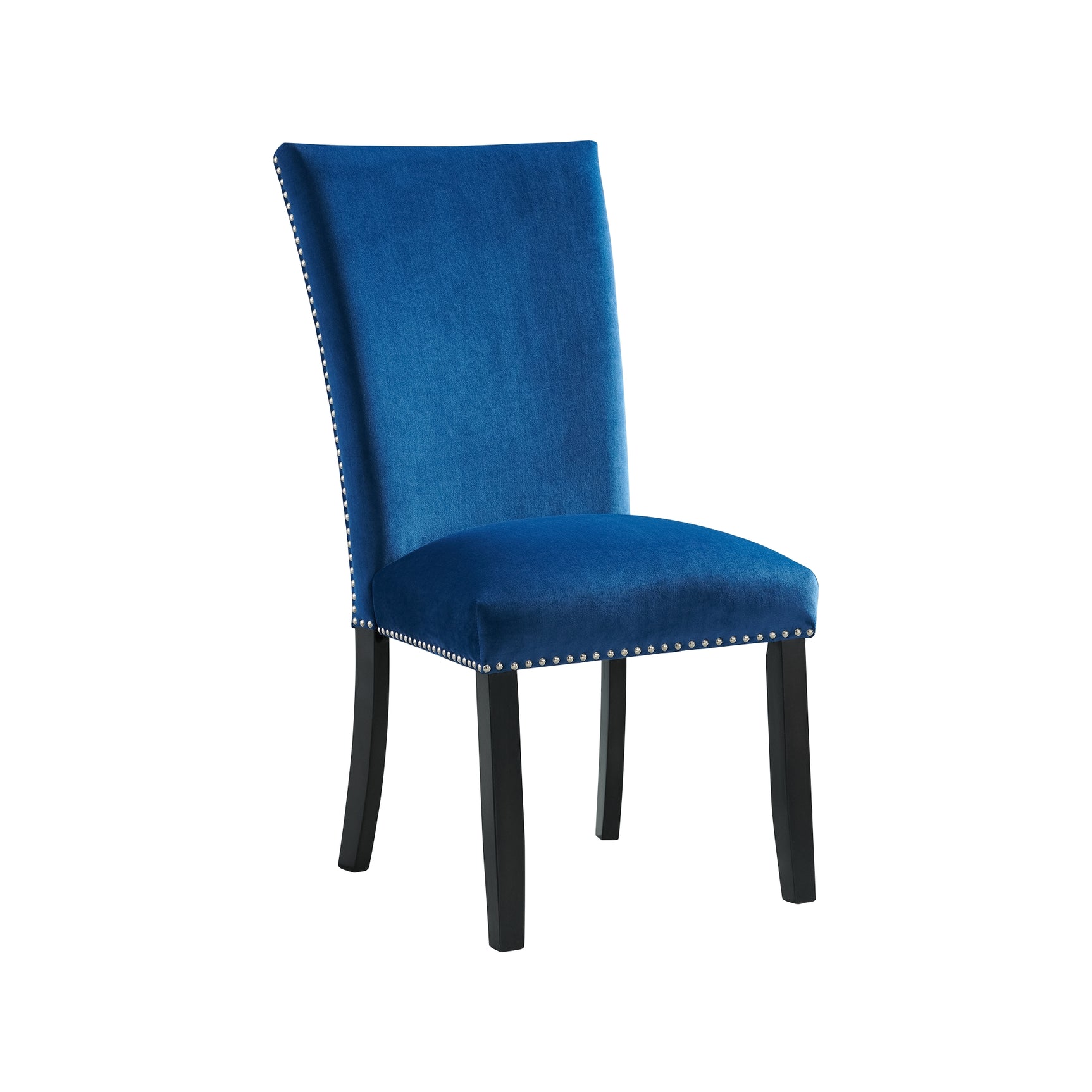 Francesca Rectangular Dining Blue Velvet Side Chair (2 Per Pack) - Tampa Furniture Outlet