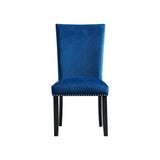 Francesca Rectangular Dining Blue Velvet Side Chair (2 Per Pack) - Tampa Furniture Outlet