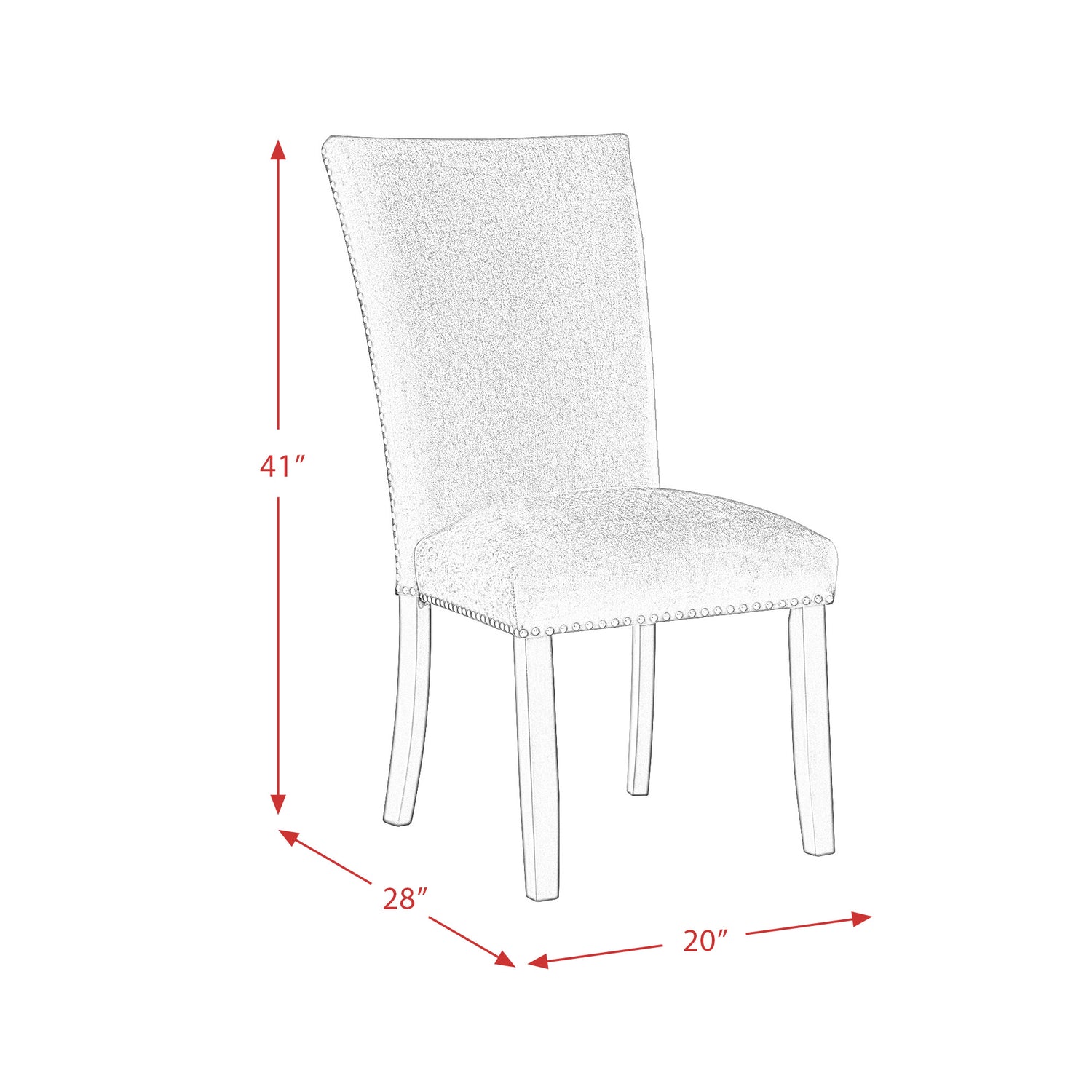 Francesca Rectangular Dining Blue Velvet Side Chair (2 Per Pack) - Tampa Furniture Outlet