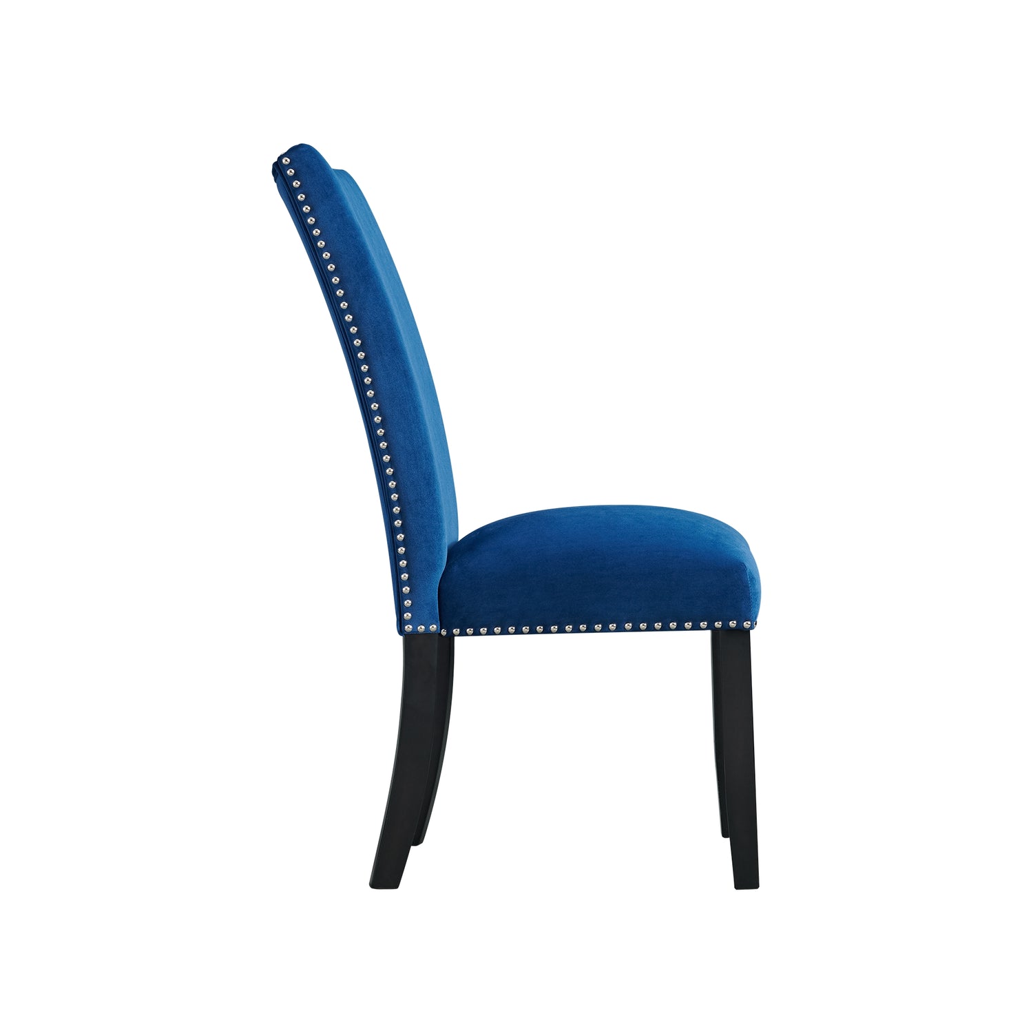 Francesca Rectangular Dining Blue Velvet Side Chair (2 Per Pack) - Tampa Furniture Outlet