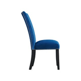 Francesca Rectangular Dining Blue Velvet Side Chair (2 Per Pack) - Tampa Furniture Outlet