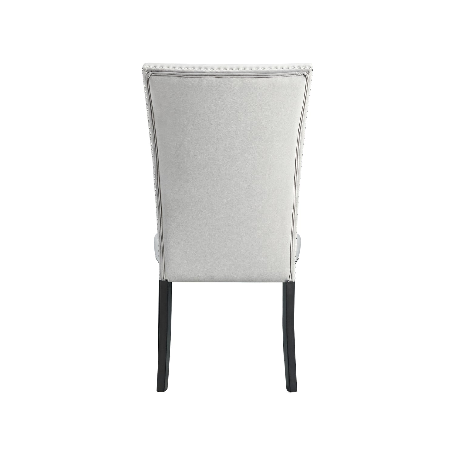 Francesca Rectangular Dining Grey Velvet Side Chair W/ Nailhead Trim (2 Per Pack) - Tampa Furniture Outlet